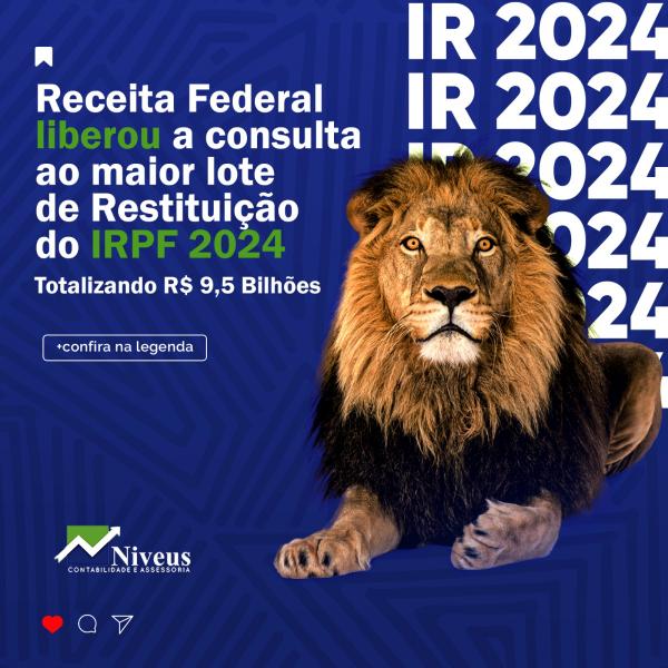 Receita Federal Liberou consulta ao maior lote de restituição do IRPF 2024.